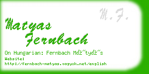 matyas fernbach business card